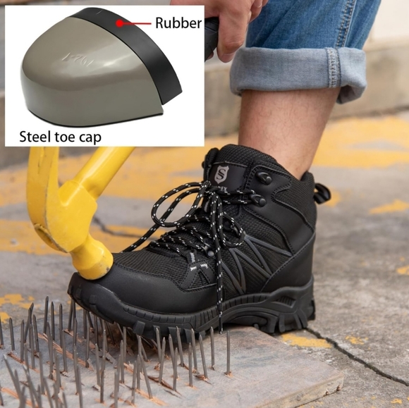 SUADEX Steel Toe Boots for Men Work Construction Safety Boots for Men Composite - Picture 2 of 7